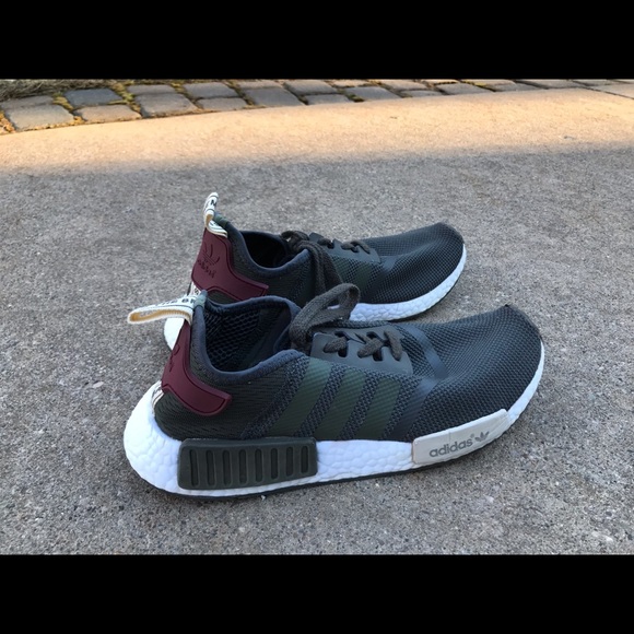 Adidas NMD_R1 Olive Maroon shoes - Picture 2 of 5